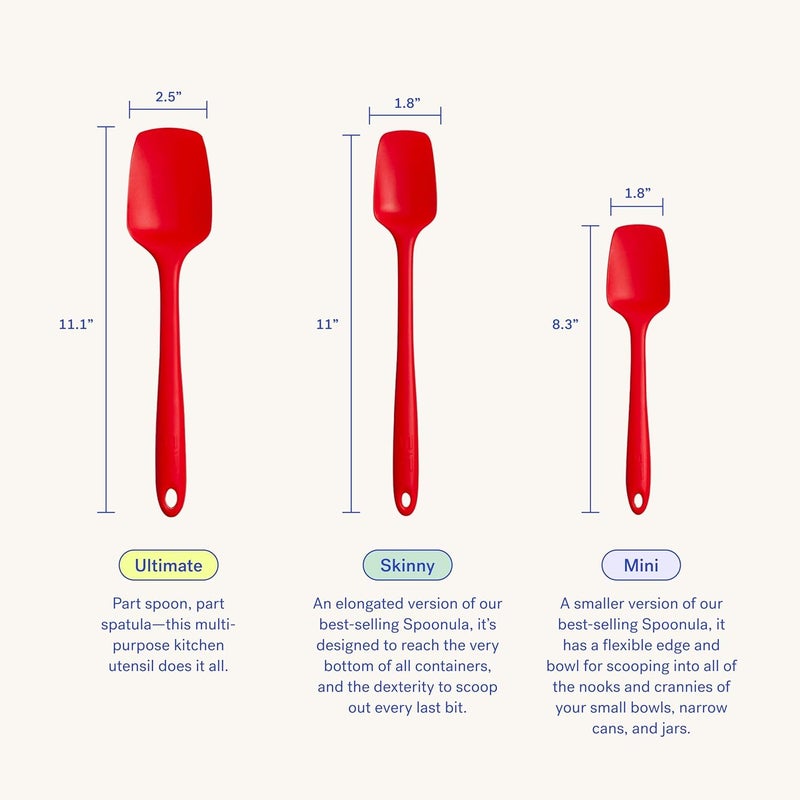 GIR: Get It Right Silicone Spatula Spoonula, Non toxic cooking utensils for Nonstick Cookware, Cooking and Baking - Ultimate - 11IN - Slate - Image 3